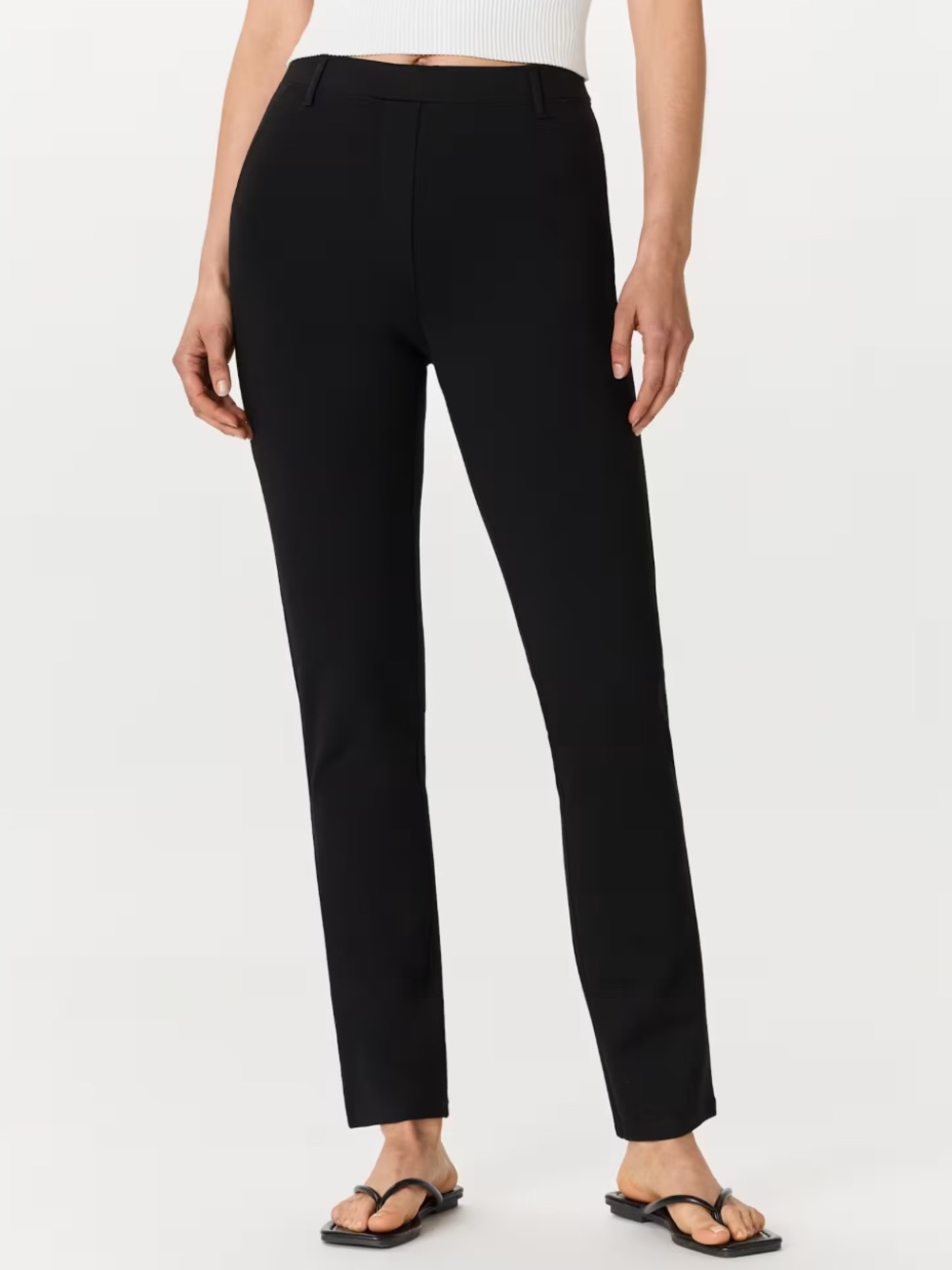 Quince Ultra-Stretch Ponte Straight Leg Pants black medium